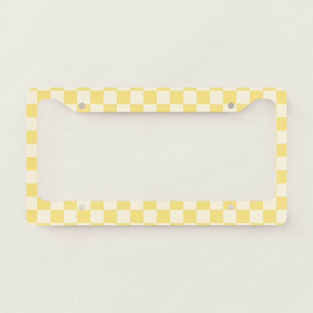 Yellow Checkerboard License Plate Frame (Front)