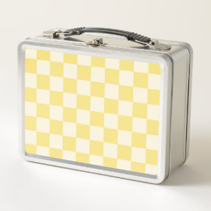 Yellow Checkerboard Metal Lunch Box