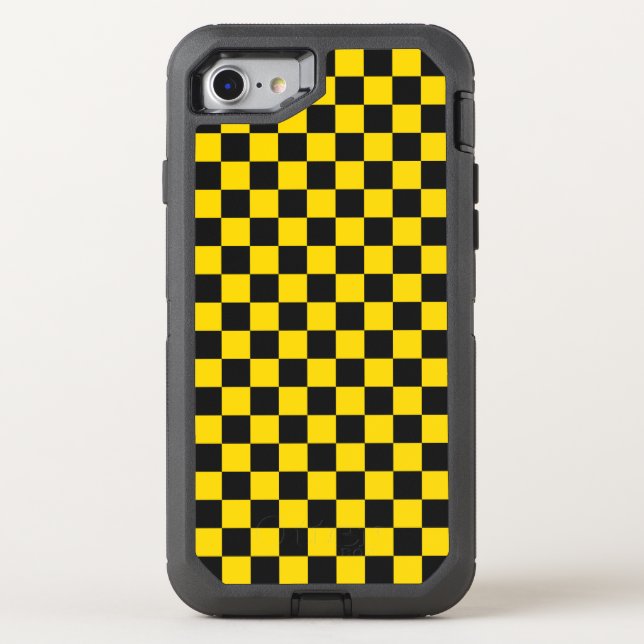 Yellow Checkerboard Otterbox iPhone Case (Back)