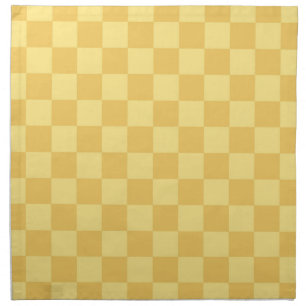 Yellow Checkerboard Pattern Cloth Napkin