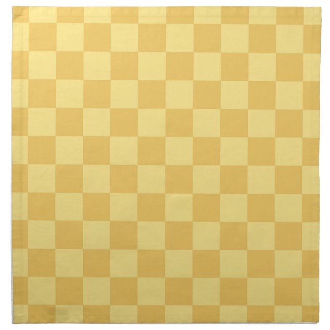 Yellow Checkerboard Pattern Cloth Napkin (Front)