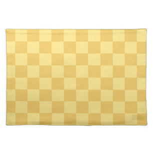 Yellow Checkerboard Pattern Cloth Placemat