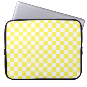 Yellow Checkerboard Pattern Laptop Sleeve