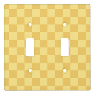 Yellow Checkerboard Pattern Light Switch Cover