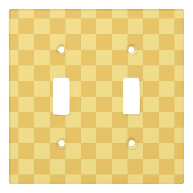 Yellow Checkerboard Pattern Light Switch Cover (Front)