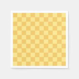 Yellow Checkerboard Pattern Napkins