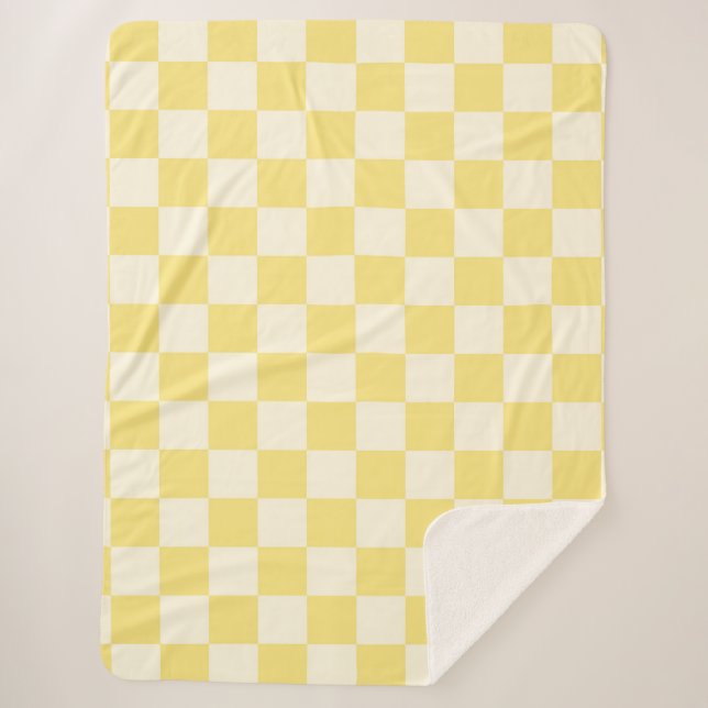 Yellow Checkerboard Sherpa Blanket (Front)
