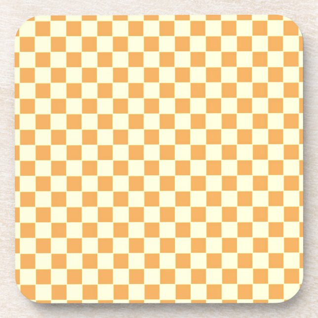 yellow checkered drink coaster (Front)