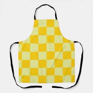 Yellow Checkered Gingham Pattern Apron