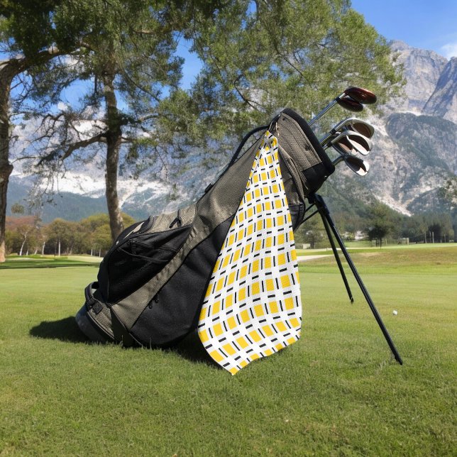 Yellow Checkered Golf Towel (kitchen towel)