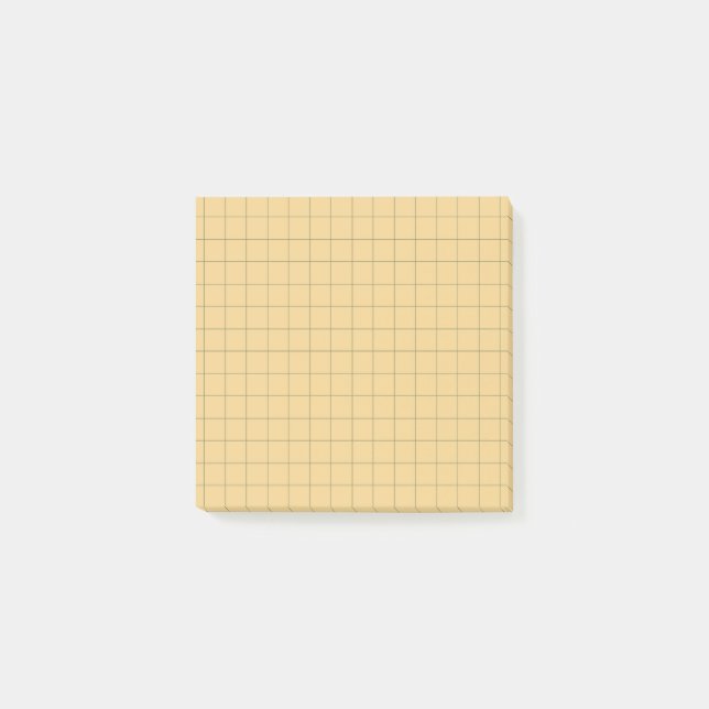 Yellow Checkered Pattern Bright Grid Design Office Post-it Notes (Front)