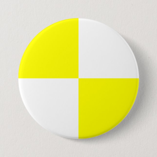 Yellow Checkered Pattern Button (Front)