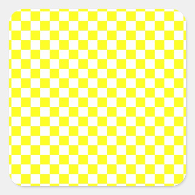 Yellow Checkered Square Sticker (Front)