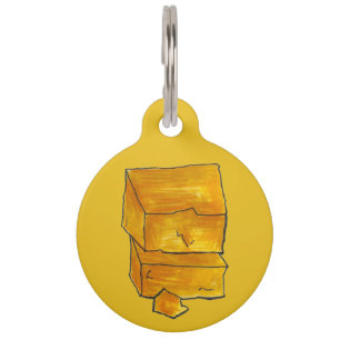 Yellow Cheddar Cheese Wedge Foodie Pet Name Tag