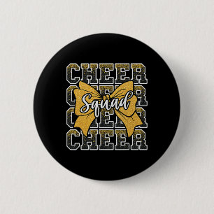 Yellow Cheer Squad Funny Sport Cheerleader Cheerle Button