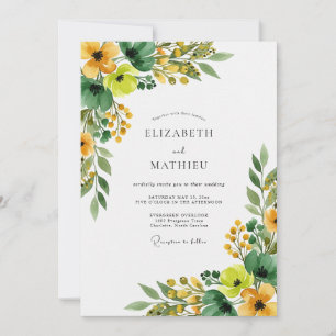 Yellow Cheerful Spring Wedding Invitation