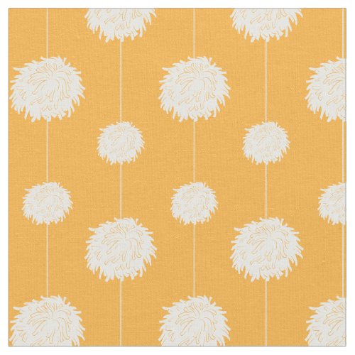 Yellow Cheerleader Pom Pom Pattern Fabric