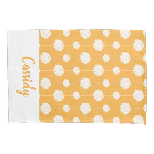 Yellow Cheerleader Pom Pom Pattern Pillow Case