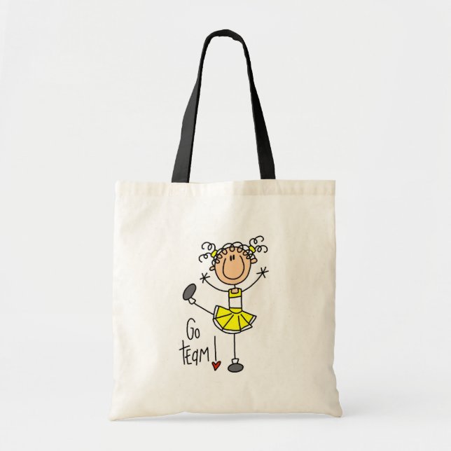 Yellow Cheerleader Tshirts and Gifts Tote Bag (Front)