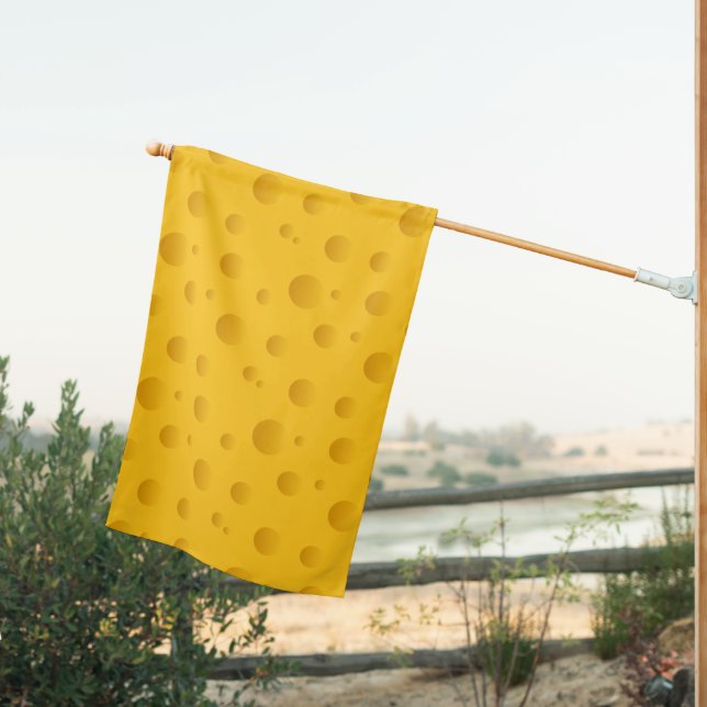 Yellow cheese design custom shop flag (Insitu (Back))