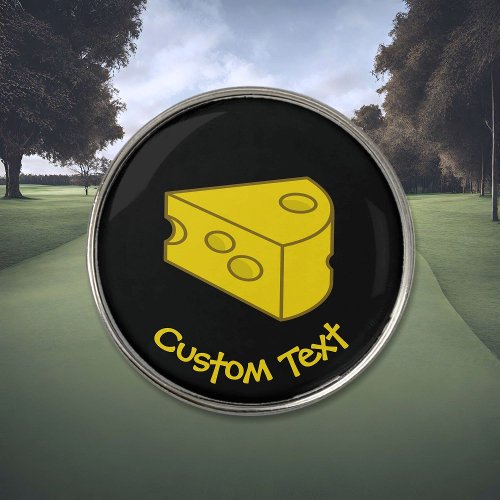 Yellow Cheese Golf Ball Marker