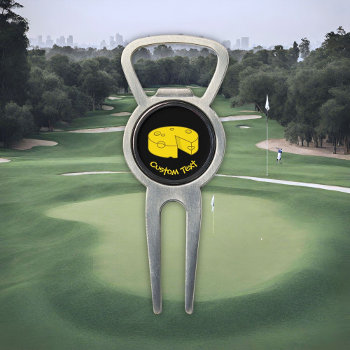 Yellow Cheese Golf Ball Marker Divot Tool by fractal_gr at Zazzle