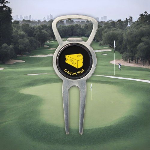 Yellow Cheese Golf Ball Marker Divot Tool