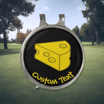 Yellow Cheese Golf Hat Clip by fractal_gr at Zazzle