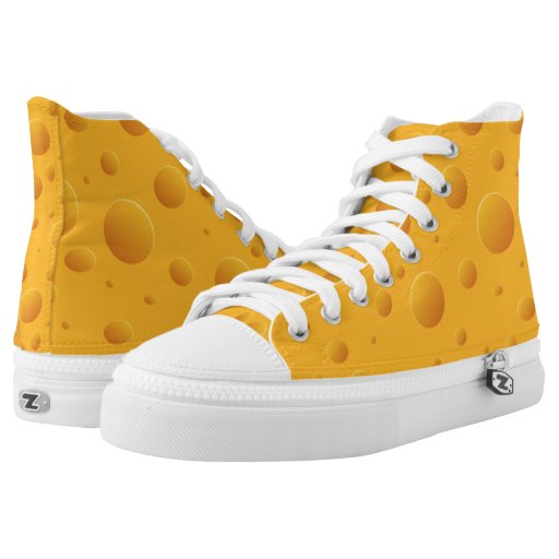 Yellow Cheese Holes Printed Shoes | Zazzle