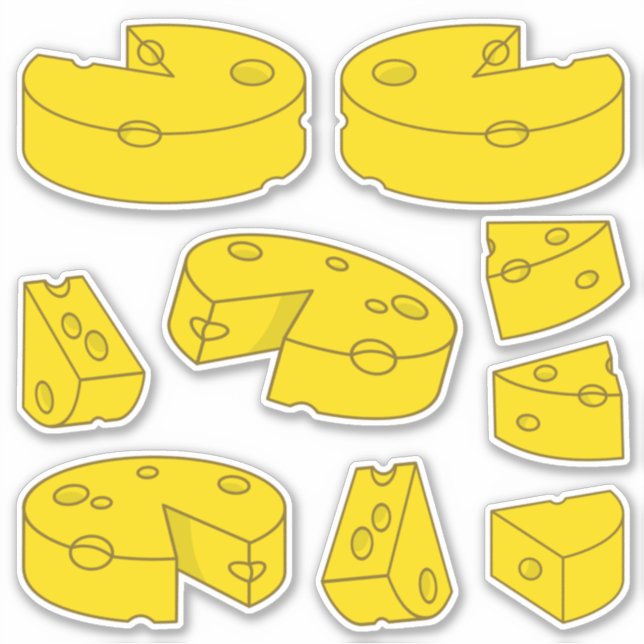 Yellow Cheese Icon Set Sticker (Front)
