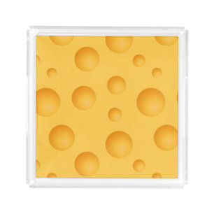 Yellow Cheese Pattern Acrylic Tray