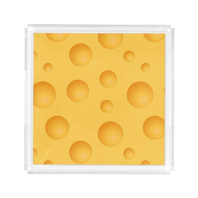 Yellow Cheese Pattern Acrylic Tray (Front)