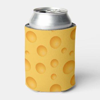 Yellow Cheese Pattern Can Cooler by foodie at Zazzle