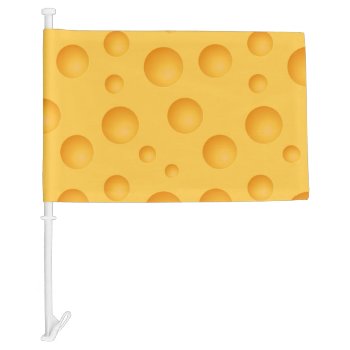 Yellow Cheese Pattern Car Flag by allpattern at Zazzle