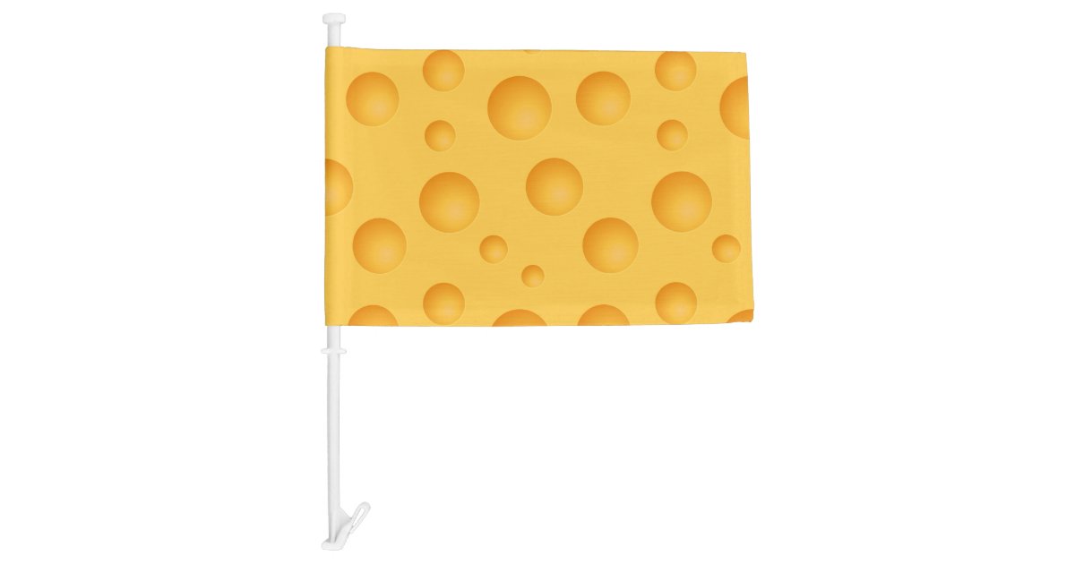 Yellow Cheese Pattern Car Flag Zazzle