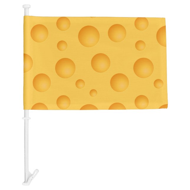 Yellow Cheese Pattern Car Flag (Front)