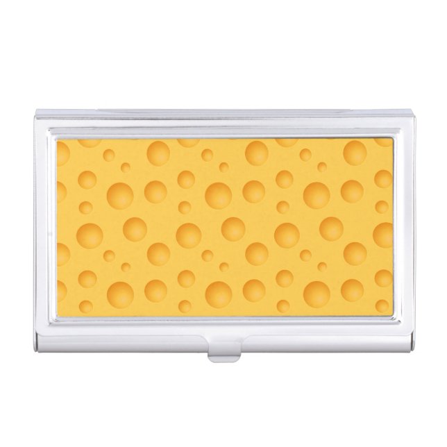 Yellow Cheese Pattern Case For Business Cards (Front)