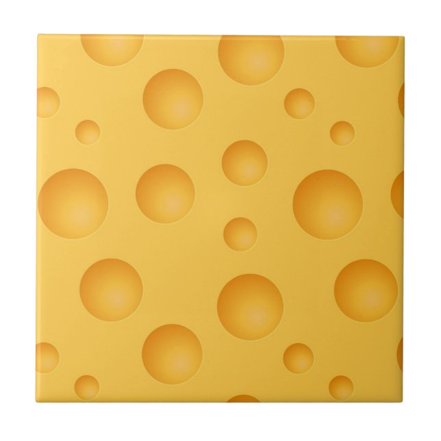 Yellow Cheese Pattern Ceramic Tile (Front)