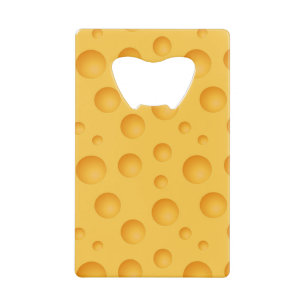 Yellow Cheese Pattern Credit Card Bottle Opener