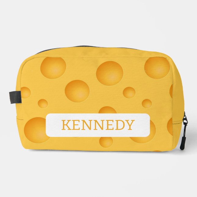Yellow Cheese Pattern Dopp Kit (Front)