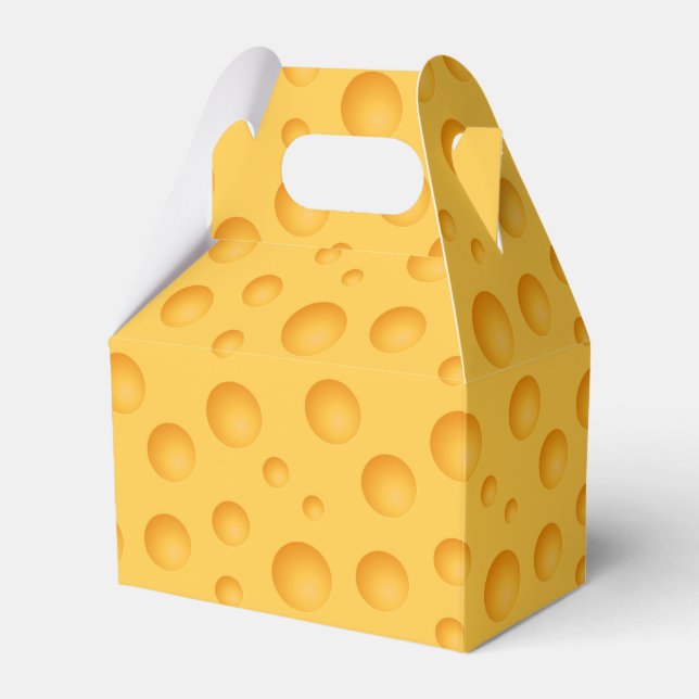 Yellow Cheese Pattern Favor Boxes (Front Side)