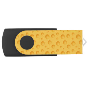 Yellow Cheese Pattern Flash Drive