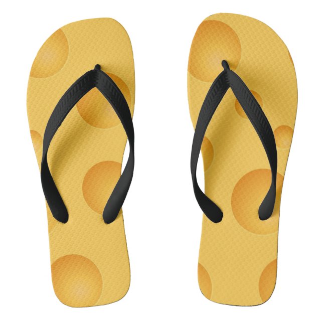 Yellow Cheese Pattern Flip Flops (Footbed)