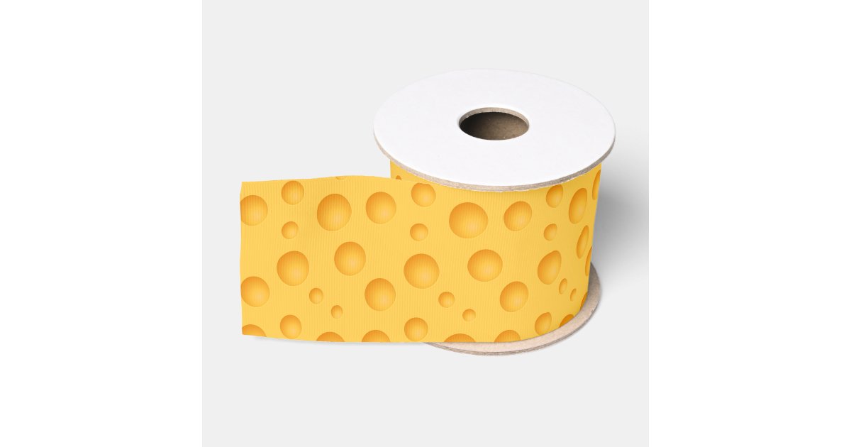 Cheese Pattern Ribbon Yellow Cheese Pattern Grosgrain Ribbon | Zazzle