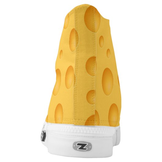 Yellow Cheese Pattern High-Top Sneakers (Left Shoe Back)