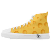 Yellow Cheese Pattern High-Top Sneakers (Left Shoe Outside)