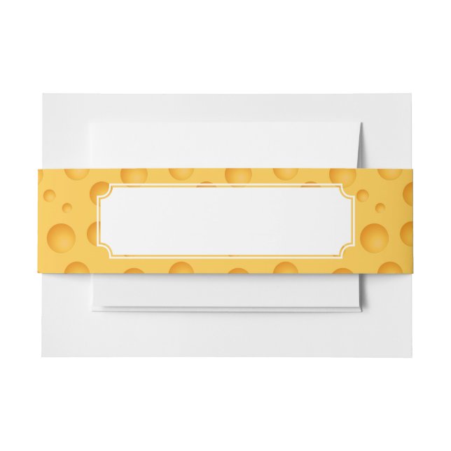 Yellow Cheese Pattern Invitation Belly Band (Front Example)