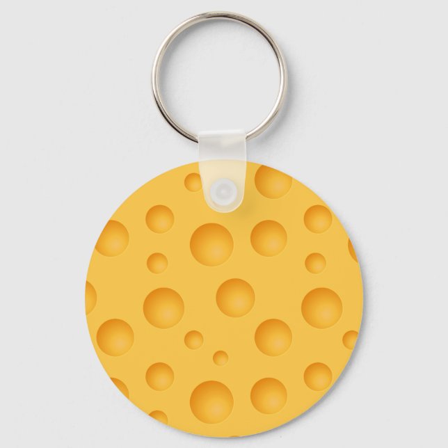 Yellow Cheese Pattern Keychain (Front)
