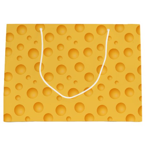 Yellow Cheese Pattern Large Gift Bag