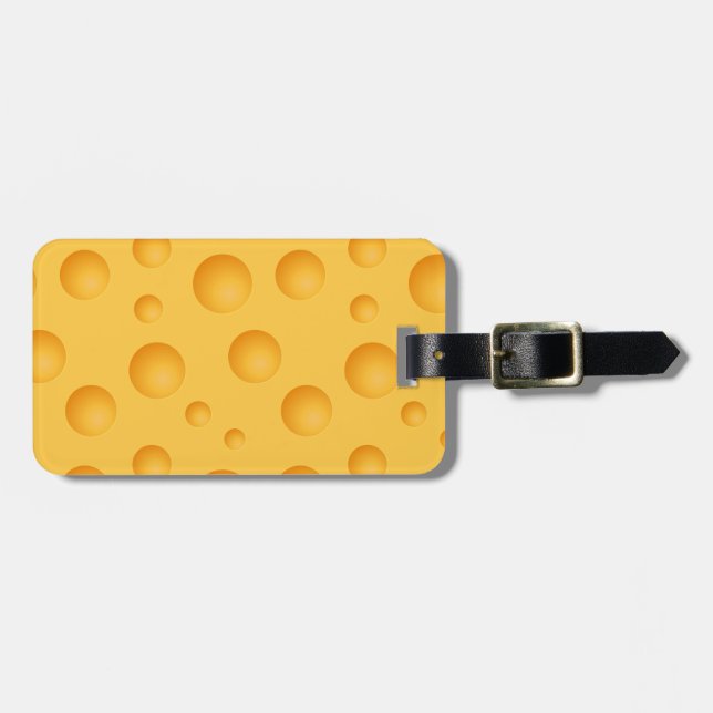 Yellow Cheese Pattern Luggage Tag (Front Horizontal)